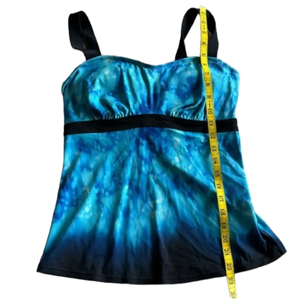 Athleta Blue Bali Pura tie dye blue tankini top &‎ Bali Dolphin Swim Bottoms SET - Picture 13 of 16